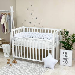 Protectie laterala patut bebe tripla alba